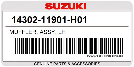 Suzuki 14302-11901-H01 Muffler, Assy, Lh