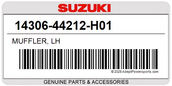 Suzuki 14306-44212-H01 Muffler, Lh