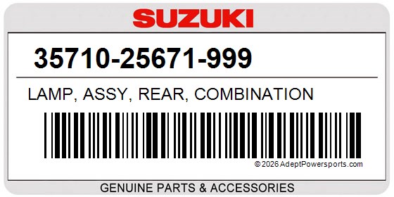 Suzuki 35710-25671-999 Lamp, Assy, Rear, Combination