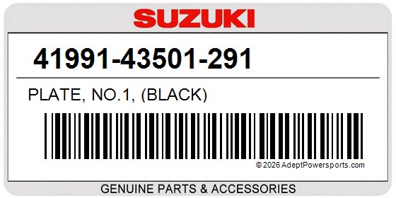 Suzuki 41991-43501-291 Plate, No.1, (Black)