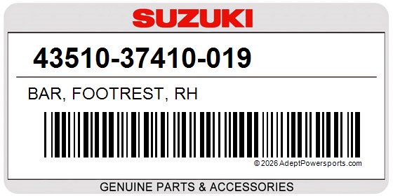 Suzuki 43510-37410-019 Bar, Footrest, Rh