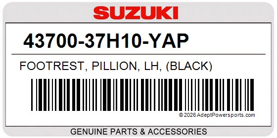Suzuki 43700-37H10-YAP Footrest, Pillion, Lh, (Black)