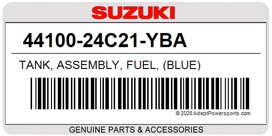 Suzuki 44100-24C21-YBA Tank, Assembly, Fuel, (Blue)