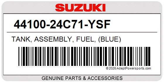 Suzuki 44100-24C71-YSF Tank, Assembly, Fuel, (Blue)