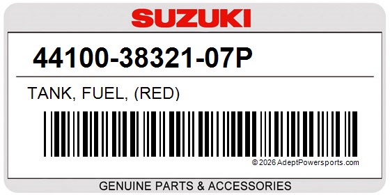 Suzuki 44100-38321-07P Tank, Fuel, (Red)
