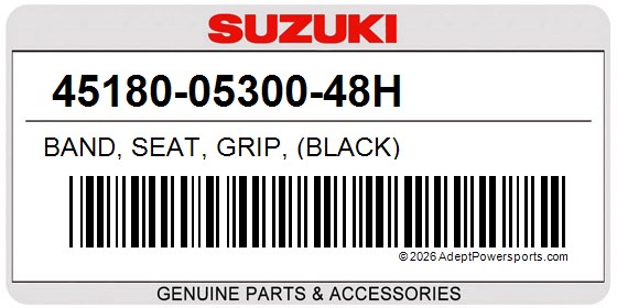 Suzuki 45180-05300-48H Band, Seat, Grip, (Black)