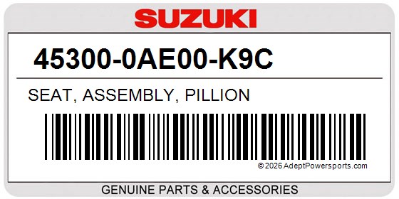 Suzuki 45300-0AE00-K9C Seat, Assembly, Pillion