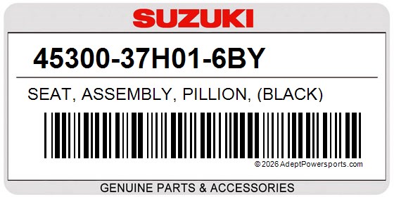 Suzuki 45300-37H01-6BY Seat, Assembly, Pillion, (Black)
