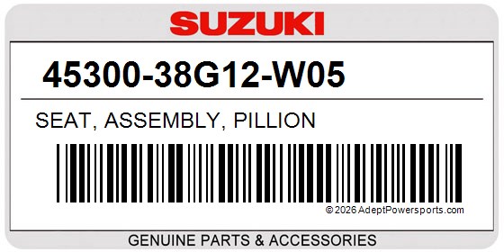 Suzuki 45300-38G12-W05 Seat, Assembly, Pillion
