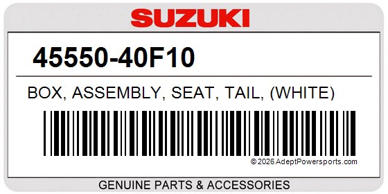 Suzuki 45550-40F10 Box, Assembly, Seat, Tail, (White)