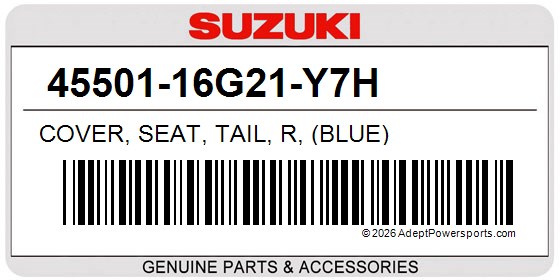 Suzuki 45501-16G21-Y7H Cover, Seat, Tail, R, (Blue)