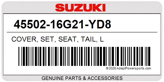 Suzuki 45502-16G21-YD8 Cover, Set, Seat, Tail, L