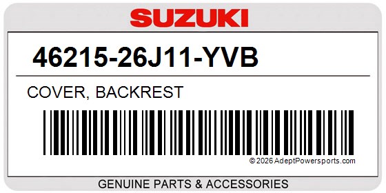 Suzuki 46215-26J11-YVB Cover, Backrest