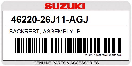 Suzuki 46220-26J11-AGJ Backrest, Assembly, P