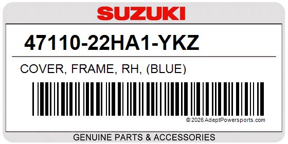 Suzuki 47110-22HA1-YKZ Cover, Frame, Rh, (Blue)