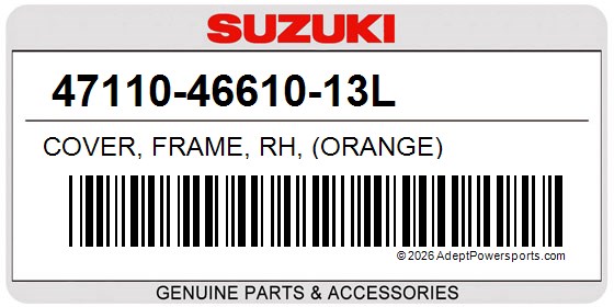 Suzuki 47110-46610-13L Cover, Frame, Rh, (Orange)