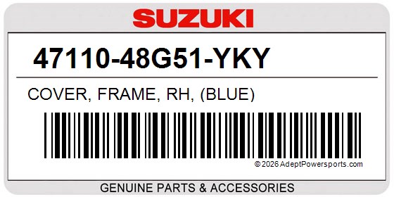 Suzuki 47110-48G51-YKY Cover, Frame, Rh, (Blue)