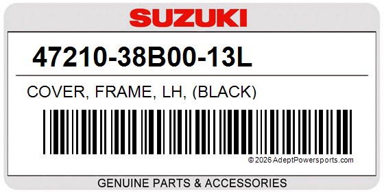 Suzuki 47210-38B00-13L Cover, Frame, Lh, (Black)
