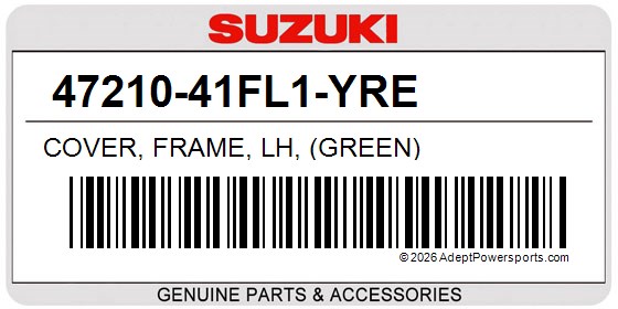 Suzuki 47210-41FL1-YRE Cover, Frame, Lh, (Green)