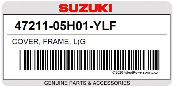 Suzuki 47211-05H01-YLF Cover, Frame, L(G