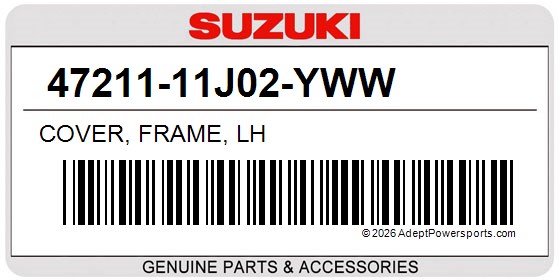 Suzuki 47211-11J02-YWW Cover, Frame, Lh