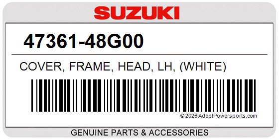 Suzuki 47361-48G00 Cover, Frame, Head, Lh, (White)