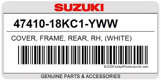 Suzuki 47410-18KC1-YWW Cover, Frame, Rear, Rh, (White)