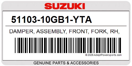 Suzuki 51103-10GB1-YTA Damper, Assembly, Front, Fork, Rh, (Black)