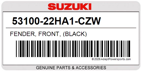 Suzuki 53100-22HA1-CZW Fender, Front, (Black)