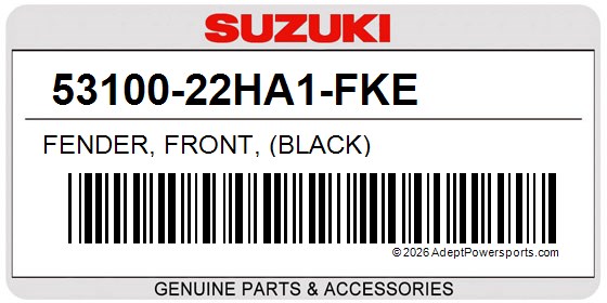 Suzuki 53100-22HA1-FKE Fender, Front, (Black)