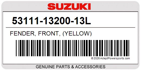 Suzuki 53111-13200-13L Fender, Front, (Yellow)