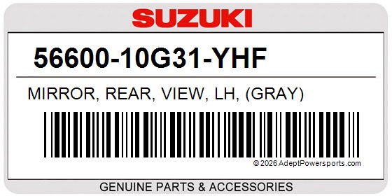 Suzuki 56600-10G31-YHF Mirror, Rear, View, Lh, (Gray)