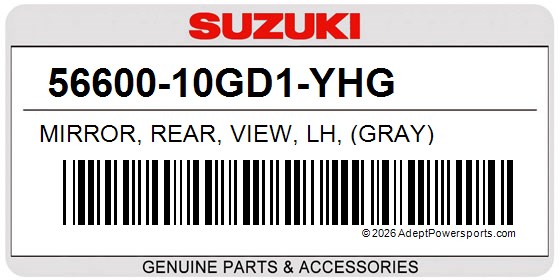 Suzuki 56600-10GD1-YHG Mirror, Rear, View, Lh, (Gray)