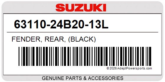 Suzuki 63110-24B20-13L Fender, Rear, (Black)