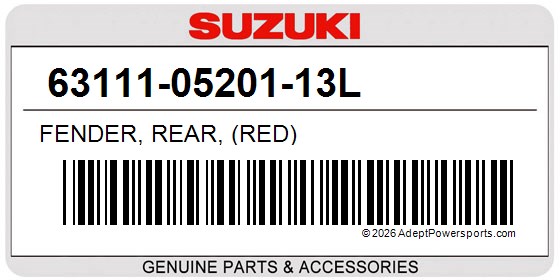 Suzuki 63111-05201-13L Fender, Rear, (Red)