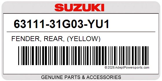 Suzuki 63111-31G03-YU1 Fender, Rear, (Yellow)
