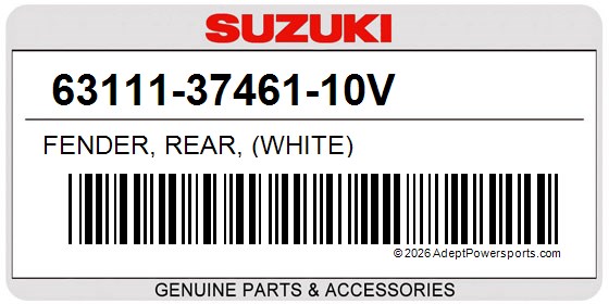 Suzuki 63111-37461-10V Fender, Rear, (White)