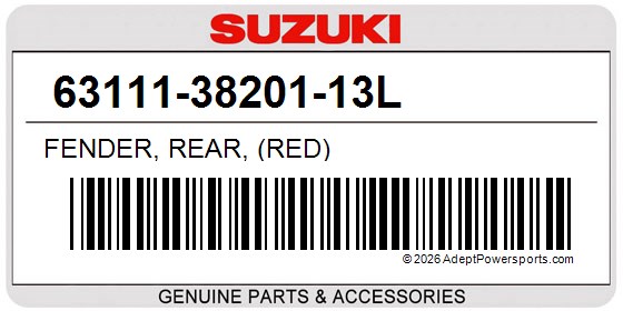 Suzuki 63111-38201-13L Fender, Rear, (Red)