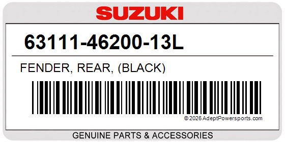 Suzuki 63111-46200-13L Fender, Rear, (Black)