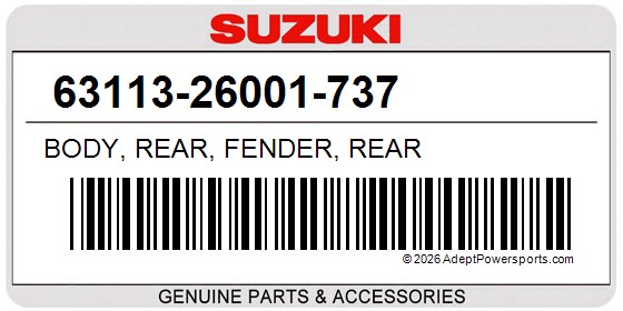Suzuki 63113-26001-737 Body, Rear, Fender, Rear