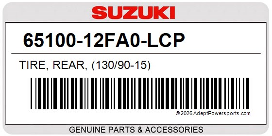 Suzuki 65100-12FA0-LCP Tire, Rear, (130/90-15)