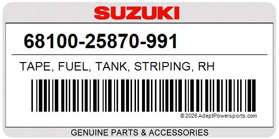 Suzuki 68100-25870-991 Tape, Fuel, Tank, Striping, Rh