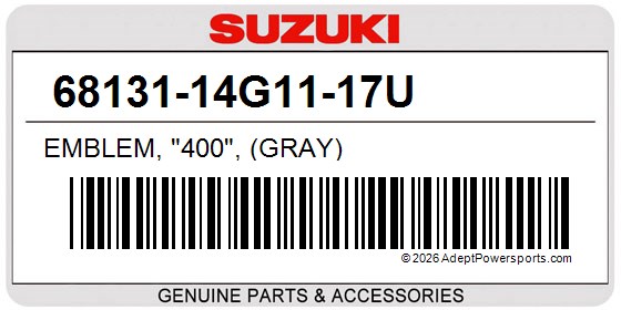 Suzuki 68131-14G11-17U Emblem, "400", (Gray)