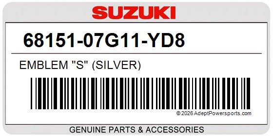 Suzuki 68151-07G11-YD8 Emblem "S" (Silver)