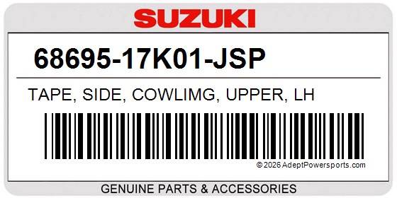 Suzuki 68695-17K01-JSP Tape, Side, Cowlimg, Upper, Lh