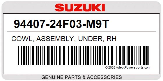 Suzuki 94407-24F03-M9T Cowl, Assembly, Under, Rh