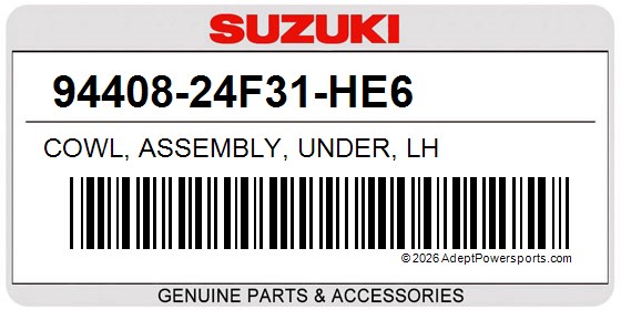 Suzuki 94408-24F31-HE6 Cowl, Assembly, Under, Lh