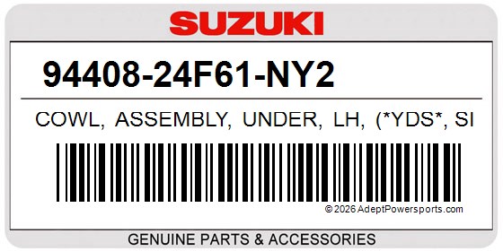 Suzuki 94408-24F61-NY2 Cowl, Assembly, Under, Lh, (*Yds*, Silver, *Yba*, Blue)