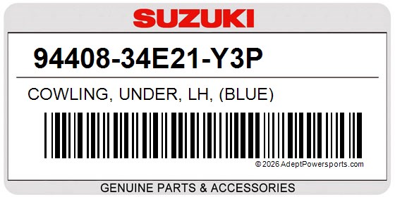Suzuki 94408-34E21-Y3P Cowling, Under, Lh, (Blue)