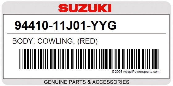 Suzuki 94410-11J01-YYG Body, Cowling, (Red)
